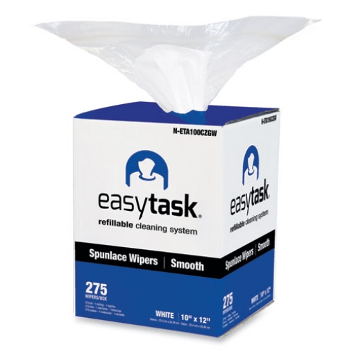 Picture of Easy Task A100 Wiper, Center-Pull, 1-Ply, 10 x 12, White, 275 Sheets/Roll with Zipper Bag