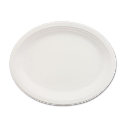 Picture of Classic Paper Dinnerware, Oval Platter, 9.75 X 12.5, White, 500/carton