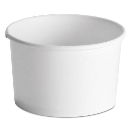 Picture of Squat Paper Food Container, Streetside Design, 8-10 Oz, White, 50/pack, 20/carton