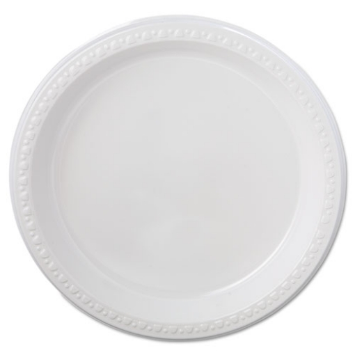 Picture of Heavyweight Plastic Plates, 9" Dia, White, 125/pack, 4 Packs/carton