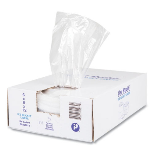 Picture of Ice Bucket Liner Bags, 3 Qt, 0.5 Mil, 6" X 12", Clear, 1,000/carton