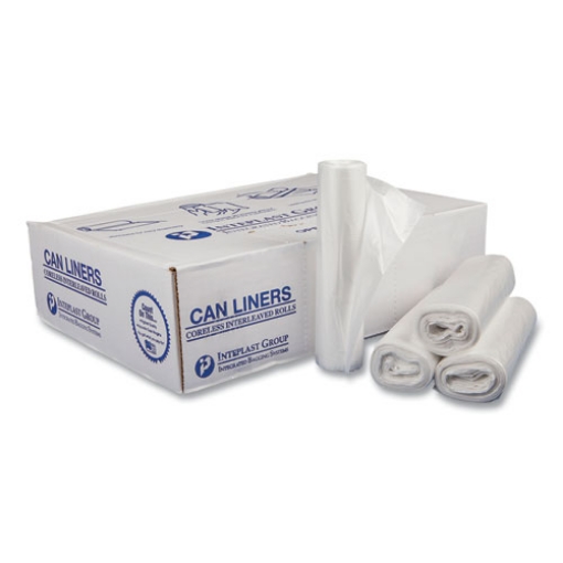 Picture of Draw-Tuff Institutional Draw-Tape Can Liners, 12 Gal, 0.7 Mil, 28" X 24", White, 300/carton