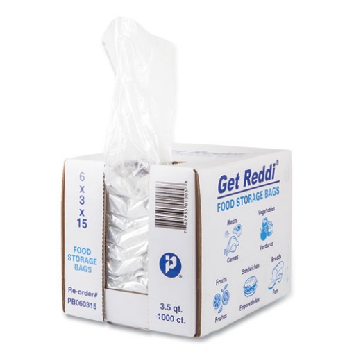 Picture of Food Bags, 3.5 Qt, 0.68 Mil, 6" X 15", Clear, 1,000/carton