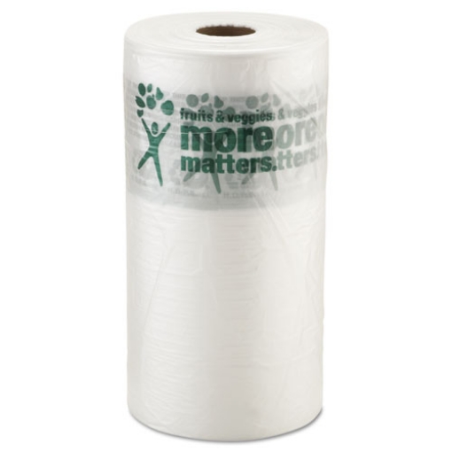 Picture of produce bags, 9 microns, 10" x 15", clear, 1,400 bags/roll, 4 rolls/carton