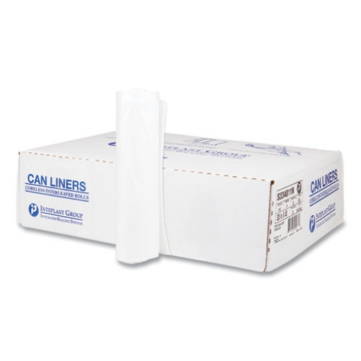 Picture of High-Density Commercial Can Liners, 33 gal, 11 mic, 33" x 40", Clear, 25 Bags/Roll, 20 Interleaved Rolls/Carton