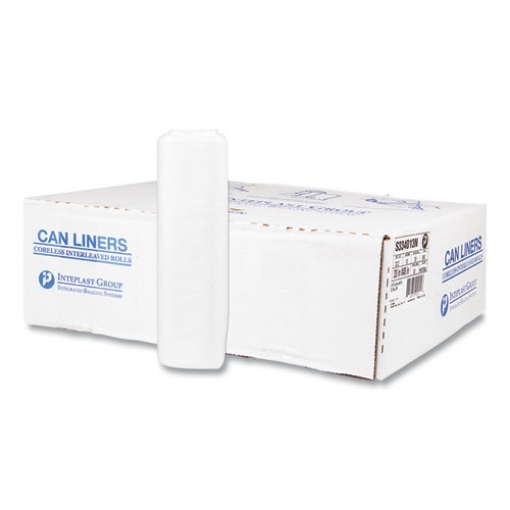 Picture of High-Density Commercial Can Liners, 33 gal, 13 mic, 33" x 40", Clear, 25 Bags/Roll, 20 Interleaved Rolls/Carton