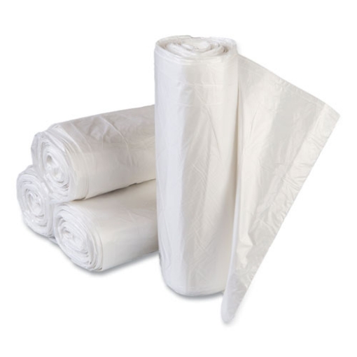 Picture of High-Density Commercial Can Liners Value Pack, 33 gal, 11 mic, 33" x 39", Clear, 25 Bags/Roll, 20 Interleaved Rolls/Carton