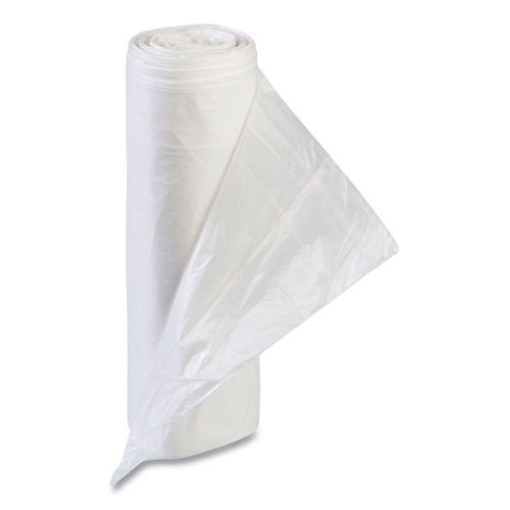 Picture of High-Density Commercial Can Liners Value Pack, 55 gal, 11 mic, 36" x 58", Clear, 25 Bags/Roll, 8 Interleaved Rolls/Carton