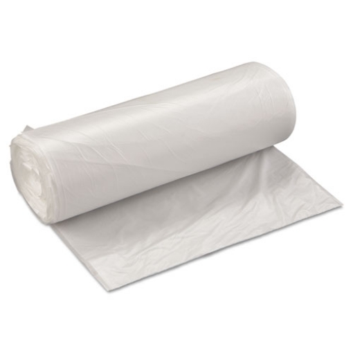 Picture of High-Density Commercial Can Liners Value Pack, 60 gal, 19 mic, 38" x 58", Clear, 25 Bags/Roll, 6 Interleaved Rolls/Carton