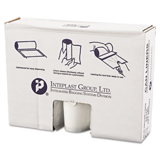 Picture of High-Density Commercial Can Liners Value Pack, 45 gal, 12 mic, 40" x 46", Clear, 25 Bags/Roll, 10 Interleaved Rolls/Carton