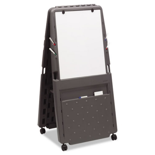 Picture of Ingenuity Presentation Flipchart Easel with Dry Erase Surface, 33 x 28, 73" Tall Easel, Charcoal Polyethylene Frame