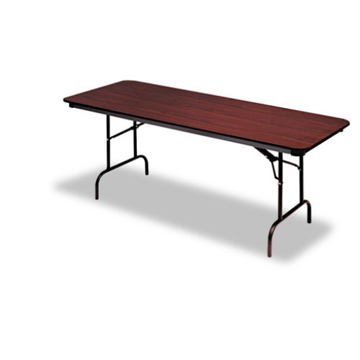 Picture of OfficeWorks Commercial Wood-Laminate Folding Table, Rectangular, 60" x 30" x 29", Mahogany