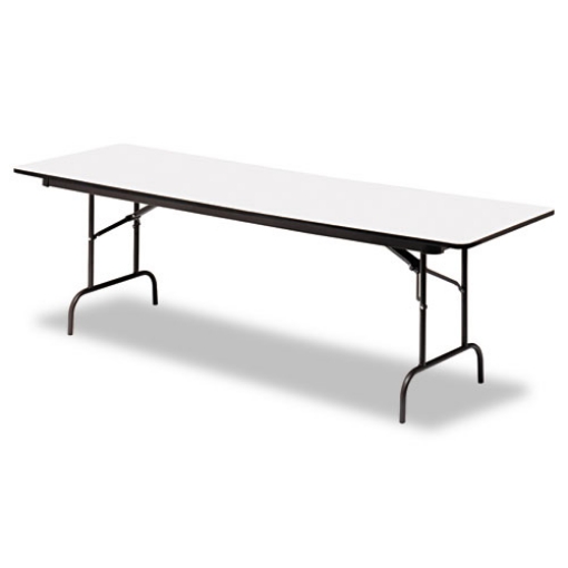 Picture of OfficeWorks Commercial Wood-Laminate Folding Table, Rectangular, 96" x 30" x 29", Gray/Charcoal