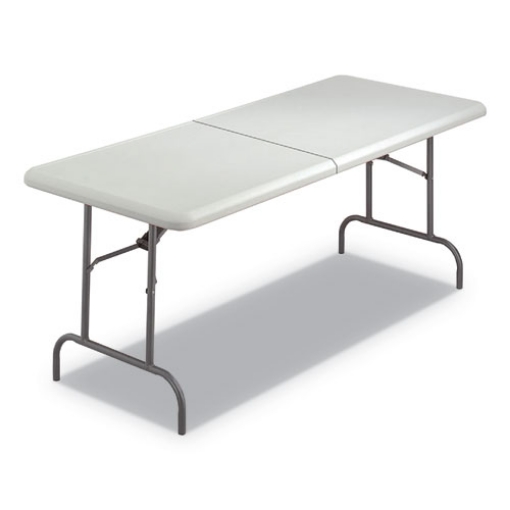 Picture of IndestrucTable Classic Bi-Folding Table, Rectangular, 30" x 72" x 29", Platinum