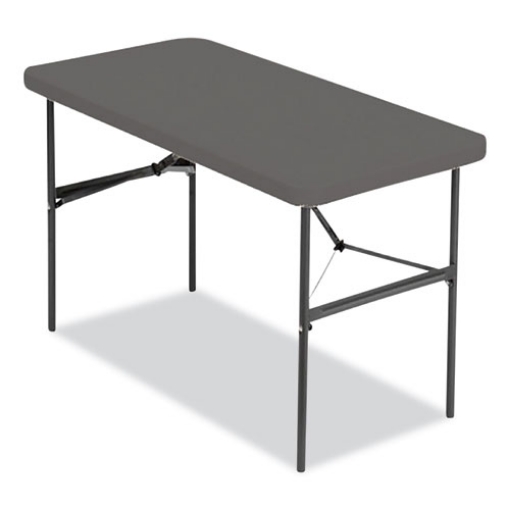 Picture of IndestrucTable Commercial Folding Table, Rectangular, 48" x 24" x 29", Charcoal Top, Charcoal Base/Legs