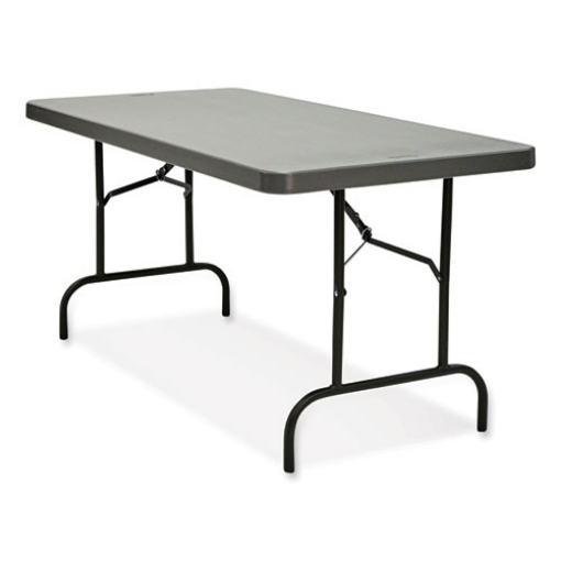 Picture of IndestrucTable Commercial Folding Table, Rectangular, 60" x 30" x 29", Charcoal Top, Charcoal Base/Legs