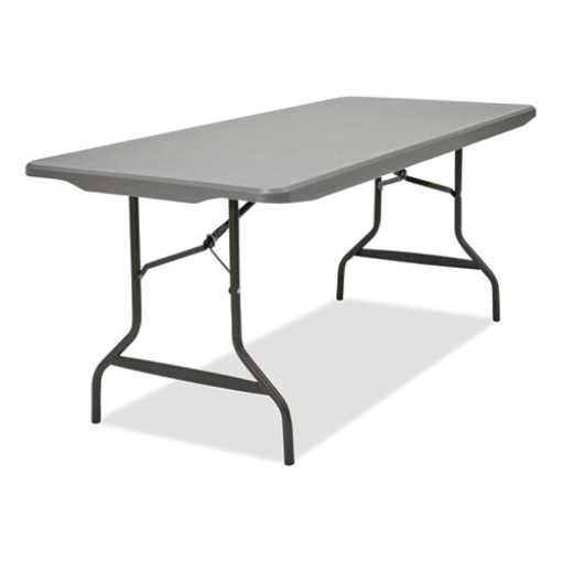 Picture of IndestrucTable Commercial Folding Table, Rectangular, 72" x 30" x 29", Charcoal Top, Charcoal Base/Legs