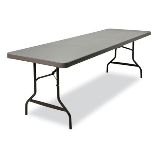 Picture of IndestrucTable Commercial Folding Table, Rectangular, 96" x 30" x 29", Charcoal Top, Charcoal Base/Legs