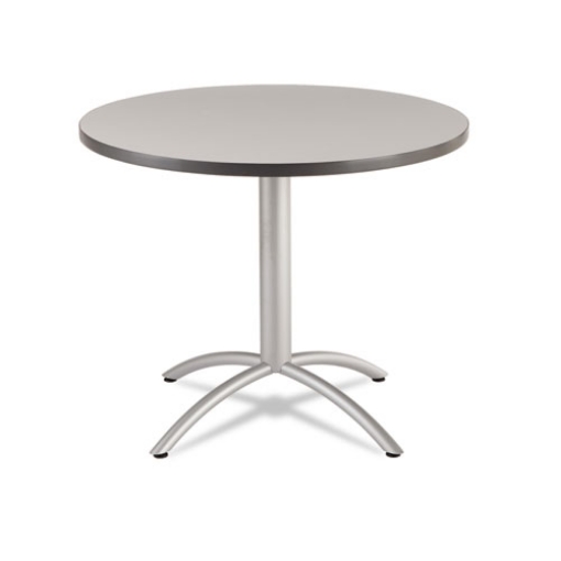 Picture of CafeWorks Table, Cafe-Height, Round, 36" x 30", Gray/Silver