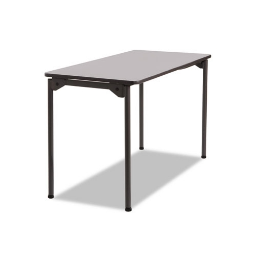 Picture of Maxx Legroom Wood Folding Table, Rectangular, 48" x 24" x 29.5", Gray/Charcoal