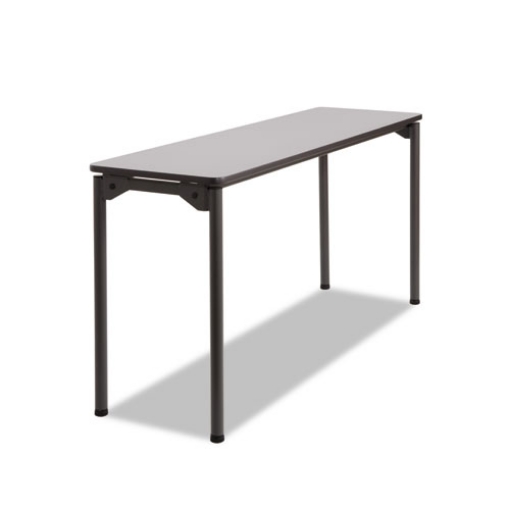 Picture of Maxx Legroom Wood Folding Table, Rectangular, 60" x 18" x 29.5", Gray/Charcoal