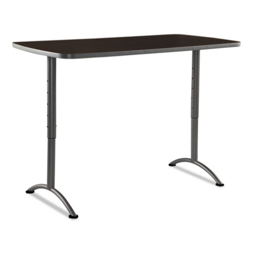 Picture of ARC Adjustable-Height Table, Rectangular, 30" x 60" x 30" to 42", Walnut/Gray