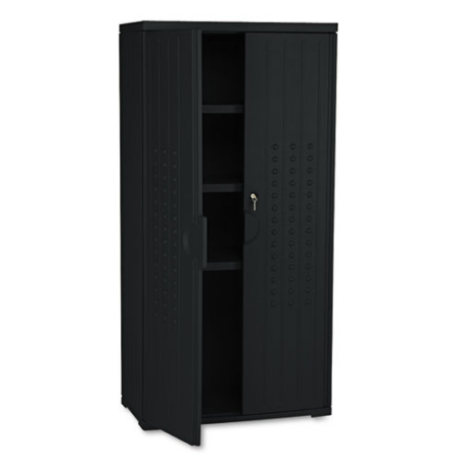 Picture of Rough n Ready Storage Cabinet, Three-Shelf, 33w x 18d x 66h, Black