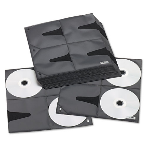 Picture of Two-Sided CD Refill Pages for Three-Ring Binder, 8 Disc Capacity, Clear/Black, 25/Pack