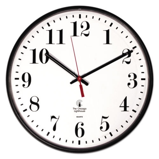 Picture of Quartz Slimline Clock, 12.75" Overall Diameter, Black Case, 1 Aa (sold Separately)