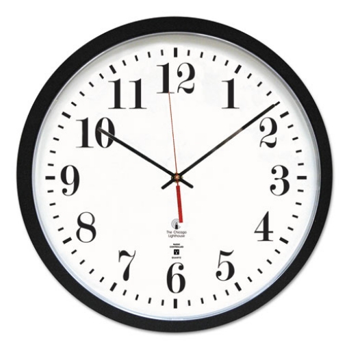 Picture of Black Atomic Contemporary Clock, 16.5" Overall Diameter, Black Case, 1 Aa (sold Separately)