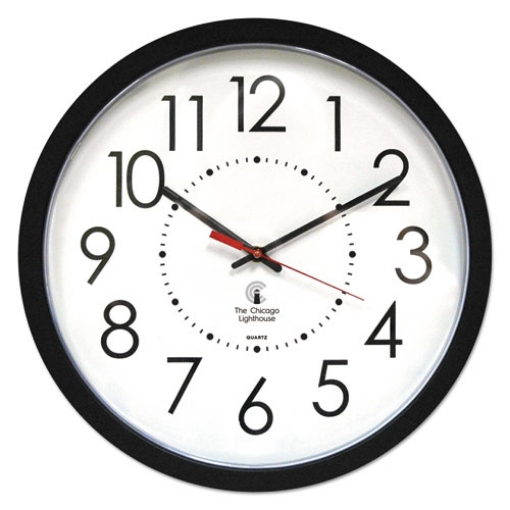 Picture of Electric Contemporary Clock, 14.5" Overall Diameter, Black Case, Ac Powered