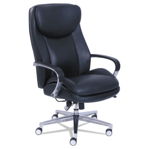 Picture of Commercial 2000 Big/tall Executive Chair, Lumbar, Supports 400 Lb, 20.25" To 23.25" Seat Height, Black Seat/back, Silver Base