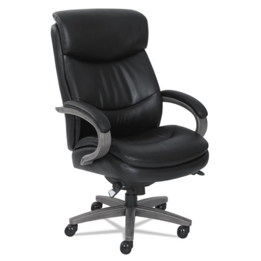 Picture of Woodbury Big/tall Executive Chair, Supports Up To 400 Lb, 20.25" To 23.25" Seat Height, Black Seat/back, Weathered Gray Base