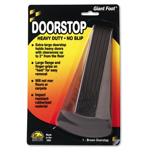 Picture of Giant Foot Doorstop, No-Slip Rubber Wedge, 3.5w X 6.75d X 2h, Brown