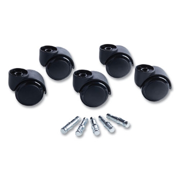 Picture of Deluxe Futura Casters, Flush Mount, Grip Ring Type B and Type K Stems, 2.19" Soft Polyurethane Wheel, Matte Black, 5/Set