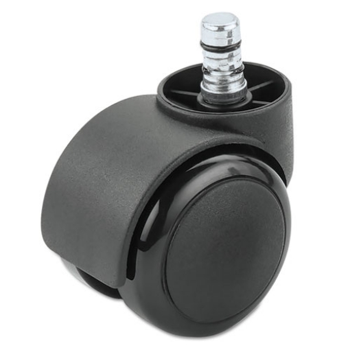 Picture of Noiseless Duet Casters, Grip Ring Type R Stem, 2" Soft Polyurethane Wheel, Matte Black, 5/Set