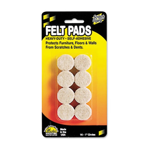 Picture of Scratch Guard Felt Pads, 1" Dia, Circular, Beige, 16/pack