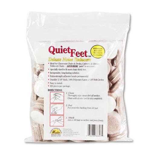 Picture of Quiet Feet Deluxe Noise Reducers, 1.25" Dia, Circular, Beige, 100/pack