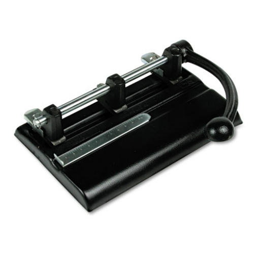 Picture of 40-Sheet High-Capacity Lever Action Adjustable Two- To Seven-Hole Punch, 13/32" Holes, Black