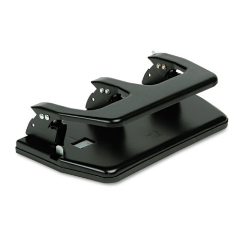 Picture of 20-Sheet Heavy-Duty Three-Hole Punch, Oversized Handle, 9/32" Holes, Steel, Black