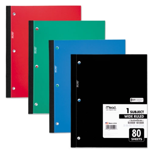 Picture of Wireless Neatbook Notebook, 1-Subject, Wide/Legal Rule, Randomly Assorted Cover Color, (80) 10.5 x 8 Sheets