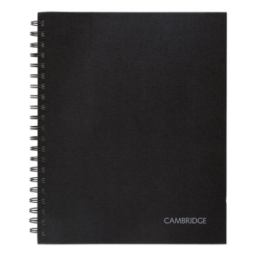 Picture of Hardbound Notebook with Pocket, 1-Subject, Wide/Legal Rule, Black Cover, (96) 11 x 8.5 Sheets