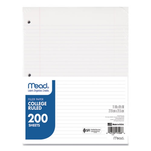 Picture of Filler Paper, 3-Hole, 8.5 X 11, College Rule, 200/pack