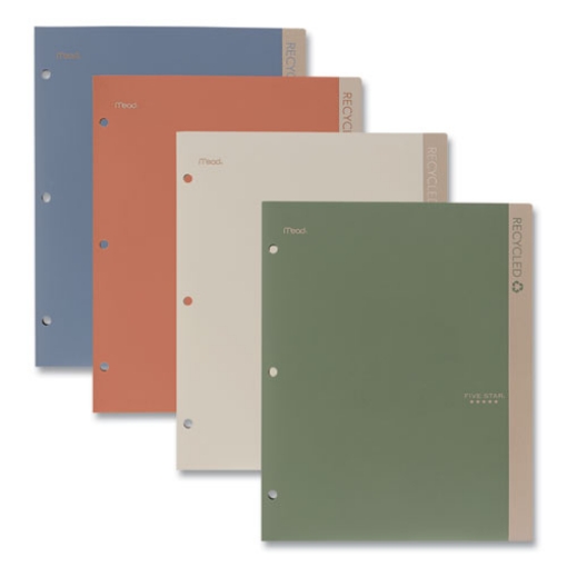 Picture of Recycled Plastic Two-Pocket Folder, 11" x 8.5", Randomly Assorted