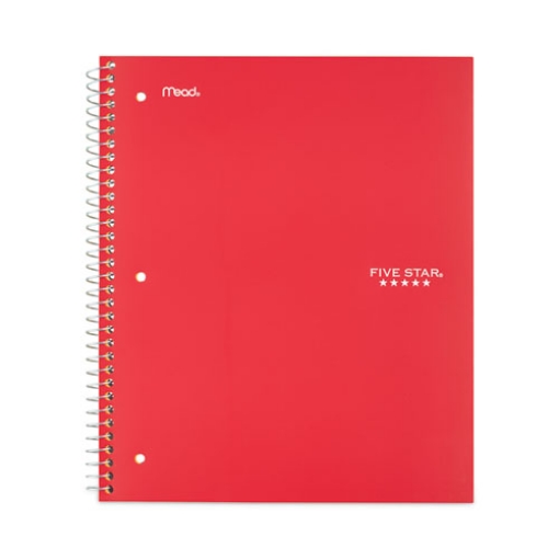 Picture of Wirebound Notebook with Two Pockets, 1-Subject, Wide/Legal Rule, Red Cover, (100) 10.5" x 8" Sheets