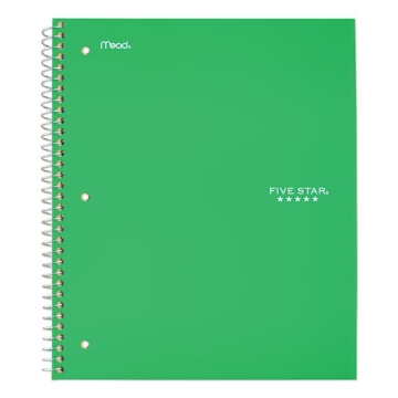 Picture of Wirebound Notebook with Two Pockets, 1-Subject, Medium/College Rule, Green Cover, (100) 11 x 8.5 Sheets