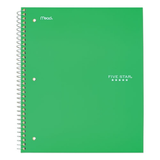 Picture of Wirebound Notebook with Two Pockets, 1-Subject, Medium/College Rule, Green Cover, (100) 11 x 8.5 Sheets