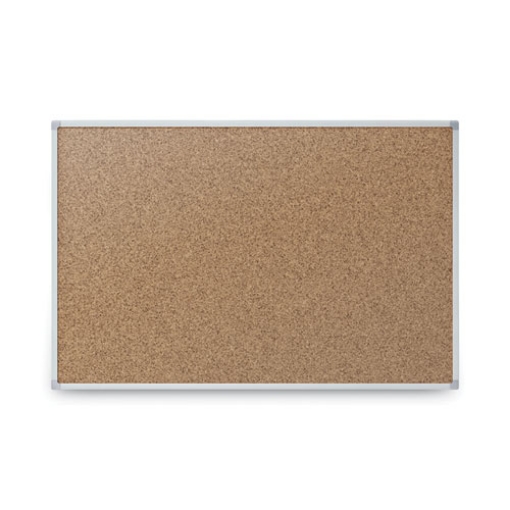 Picture of Economy Cork Board with Aluminum Frame, 24 x 18, Tan Surface, Silver Aluminum Frame