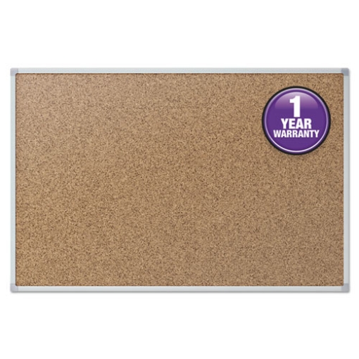 Picture of Cork Bulletin Board, 36 x 24, Tan Surface, Silver Aluminum Frame