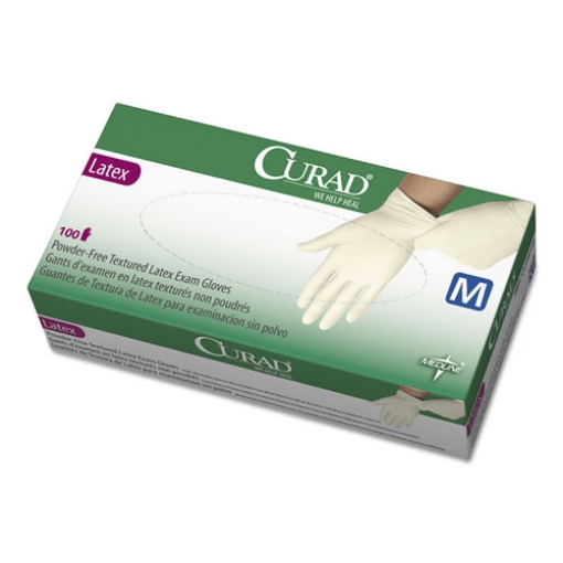 Picture of Latex Exam Gloves, Powder-Free, Medium, 100/box